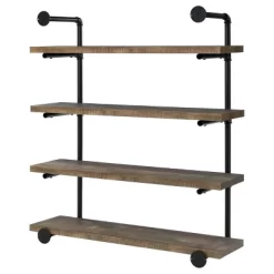 39" Elmcrest 4 Shelf Wall Bookcase With Black Frame - Coaster -Online Home Decoration GUEST d325dcc0 9766 4295 a6cc ffcb1588b1bb