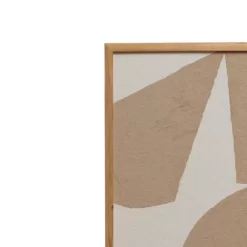 Abstract Image With Handmade Paper Wood Framed Wall Canvas White - Storied Home
