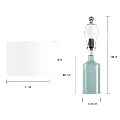 Hastings Home Blue Glass Open Base Table Lamp With LED Bulb And Modern Shade For Coastal, Nautical, And Rustic Cottage Styles -Online Home Decoration GUEST d4ef429b 097c 4309 9f00 8a9291b71206