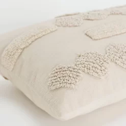 14"x26" Oversize Natural Modern Industrial Lumbar Throw Pillow Ivory - Rizzy Home