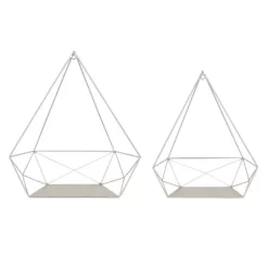 2pc Prouve Decorative Geometric Metal Shelves Silver - Kate & Laurel All Things Decor -Online Home Decoration GUEST d631b12e ff92 4c6b 94a4 fd653838740d