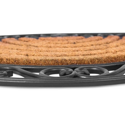 BIRDROCK HOME 18 X 30 Half Round Natural Coir And Rubber Doormat With Scroll Border 6 BIRDROCK HOME 18 X 30 Half Round Natural Coir And Rubber Doormat With Scroll Border - Image 4