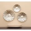 Stainless Steel Plate Wall Decor With Hammered Designs Set Of 3 Silver - Olivia & May -Online Home Decoration GUEST d8beaf4a a887 43a9 b28c ea579a44787d