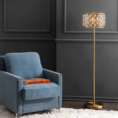 60" Crystal/Metal Elizabeth Floor Lamp (Includes LED Light Bulb) - JONATHAN Y 3 60" Crystal/Metal Elizabeth Floor Lamp (Includes LED Light Bulb) - JONATHAN Y
