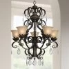 Kathy Ireland French Bronze Chandelier 31" Wide Rustic Crystal Amber Bell Glass 5-Light Fixture For Dining Room House Home Kitchen -Online Home Decoration GUEST d9cece61 15aa 4dca 8de8 a0138389f472