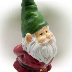 11" Polyresin Bearded Garden Gnome Statue With Hat Green - Alpine Corporation -Online Home Decoration GUEST da4075cd a75f 487e 9264 d8418ac3b8af