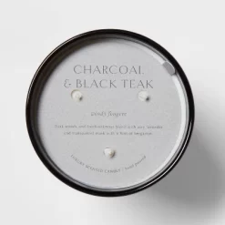 Colored Vase Glass With Dustcover & Black Teak Candle Black - Threshold™ -Online Home Decoration GUEST db5f0a77 3d4b 4811 aeb9 5e16fded9c82