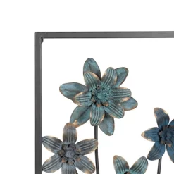 Metal Floral Wall Decor With Black Frame Set Of 2 Gray - Olivia & May -Online Home Decoration GUEST db67f5b1 8cb3 43dd a35b ba53b6b383bd