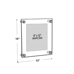 Azar Displays Floating Acrylic Wall Frame With Silver Stand Off Caps: 9" X 12" Graphic Size, Overall Frame Size: 13" X 16" -Online Home Decoration GUEST dc17ccfb 504c 481e 9c78 b8c6851e659d