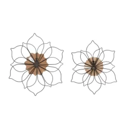 Set Of 2 Metal Floral Wall Decors Black - Olivia & May -Online Home Decoration GUEST dd3dfc53 ccef 4c1c bb48 815ca43649fa