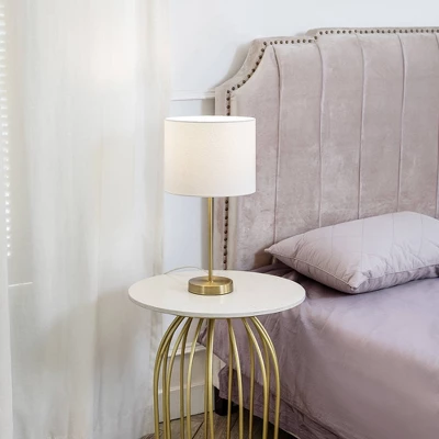 19" Versa Table Lamp With Linen Shade Matte Gold/White - Globe Electric 4 19" Versa Table Lamp With Linen Shade Matte Gold/White - Globe Electric - Image 2