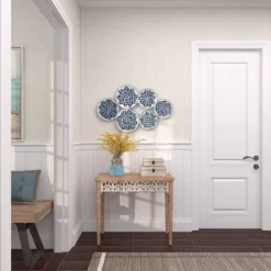 Metal Plate Wall Decor With Embossed Details Blue - Olivia & May 29 Metal Plate Wall Decor With Embossed Details Blue - Olivia & May -Online Home Decoration GUEST e2469e89 c695 4af5 8621 42d3c5de3430