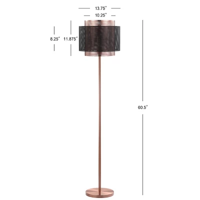 60.5" Metal Tribeca Floor Lamp (Includes LED Light Bulb) Copper - JONATHAN Y 5 60.5" Metal Tribeca Floor Lamp (Includes LED Light Bulb) Copper - JONATHAN Y - Image 3