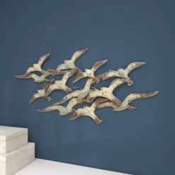 Metal Bird Flying Flock Of Wall Decor White - Olivia & May -Online Home Decoration GUEST e48c5146 0d90 4c53 9e60 0b0f9f35007d