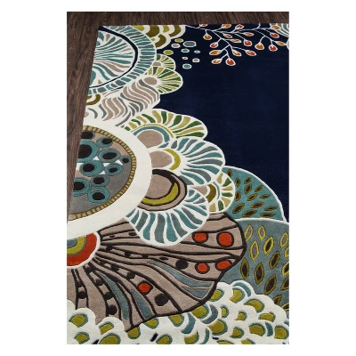 3'6"x5'6" Floral Tufted Accent Rug Navy - Momeni 6 3'6"x5'6" Floral Tufted Accent Rug Navy - Momeni - Image 4