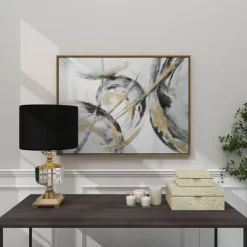 Contemporary Canvas Abstract Framed Wall Art With Gold Frame Gold - CosmoLiving By Cosmopolitan -Online Home Decoration GUEST e5827d8f aac6 438d 990c 17dc461282ab