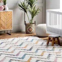 2'8"x8' Rumi High-Low Chevron Tassel Area Rug Beige Runner - NuLOOM -Online Home Decoration GUEST e66adc86 2b9a 4a7a 9246 13e5613e993f