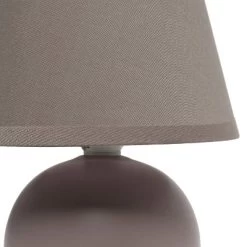 8.66" Petite Ceramic Orb Base Bedside Table Desk Lamp With Matching Tapered Drum Fabric Shade Gray - Creekwood Home -Online Home Decoration GUEST e6d62651 e3c1 457f 9d2b d2fffb8870cf