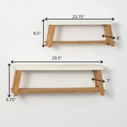 Sullivans Bench-Seat-Shaped Wall Shelf Set Of 2, 9.75"H & 8.5"H White -Online Home Decoration GUEST e79bfefe 1eeb 4e77 aa40 196bf79dbf66