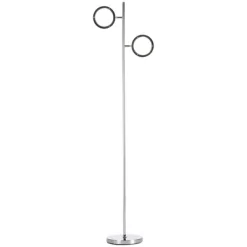 HOMCOM Ultra-Bright Floor Lamp With 180° Adjustable-Head LED Lighting For Bedroom, Living Room Office, & More, Tree Standing Lamp, 800 Lumens, Chrome -Online Home Decoration GUEST e79f047c 5b04 4766 a45f af8496a94191