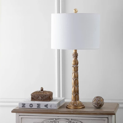 28.7" Blanche Resin Table Lamp (Includes LED Light Bulb) Gold - JONATHAN Y 4 28.7" Blanche Resin Table Lamp (Includes LED Light Bulb) Gold - JONATHAN Y - Image 2