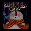 Northlight LED Lighted "Merry Christmas" Snowman Christmas Canvas Wall Art 11.75" X 11.75"