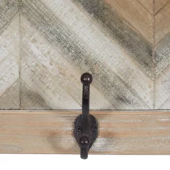 Wood 1 Shelf And 4 Hangers Wall Hook Brown - Olivia & May -Online Home Decoration GUEST eaea7875 ad2b 4b97 8813 7bddc3c80bb0