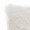 18” Plush Pillows – Set Of 2 Luxury Square Accent Pillow Inserts And Shag Glam Covers – For Bedroom Or Living Room By Lavish Home (White)