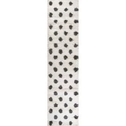 Pere Modern Charcoal Dot Shag Area Rug - JONATHAN Y