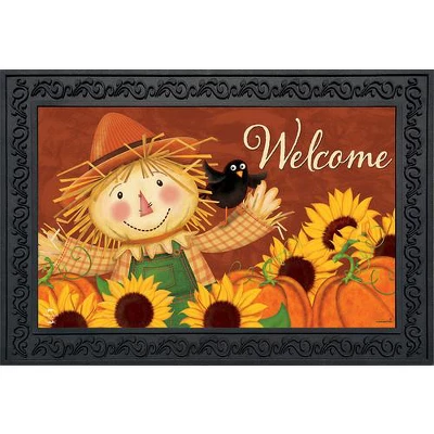 Briarwood Lane Happy Scarecrow Fall Doormat Sunflowers Autumn Indoor / Outdoor 30" X 18" 3 Briarwood Lane Happy Scarecrow Fall Doormat Sunflowers Autumn Indoor / Outdoor 30" X 18"