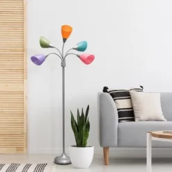 67" Contemporary Multi 5-Head Adjustable Gooseneck Floor Lamp With Shades - Simple Designs -Online Home Decoration GUEST ed69bd96 8599 4ccf 9a4c 6e0401bbd4cf