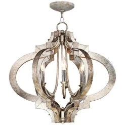 Possini Euro Design Ornament Aged Silver Gold Bronze Chandelier 23 1/4" Wide Industrial 6-Light Fixture For Dining Room Foyer Kitchen Island Entryway -Online Home Decoration GUEST ef6d5d09 5110 4f8e a708 24150da0ceec