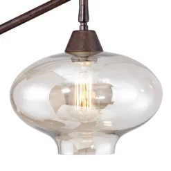 Franklin Iron Works Calyx Modern Industrial Desk Lamp 29" Tall Bronze Brown Cognac Glass Dome Shade For Bedroom Living Room Bedside Nightstand Office -Online Home Decoration GUEST f2df33ca 0281 4c92 b746 c80c632908d4