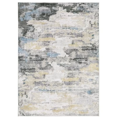 Micah Washable Distressed Abstract Indoor Area Rug Gray/Blue - Captiv8e Designs 14 Micah Washable Distressed Abstract Indoor Area Rug Gray/Blue - Captiv8e Designs - Image 12