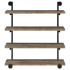 39" Elmcrest 4 Shelf Wall Bookcase With Black Frame - Coaster -Online Home Decoration GUEST f649a5d2 01be 41c3 9381 3de9e4cc4e8d