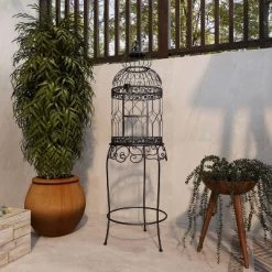 47" Iron Vintage Birdcage Black - Olivia & May -Online Home Decoration GUEST f833c45f ccc6 48ff 949e fceee0bda43f