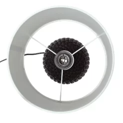 20.4" Traditional Ceramic Purled Texture Bedside Table Desk Lamp With White Fabric Drum Shade Black - Simple Designs -Online Home Decoration GUEST f927a35f a2d3 4f97 99d9 1be7f20d7cd9