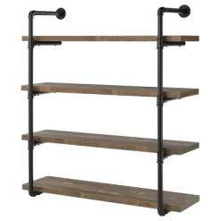 39" Elmcrest 4 Shelf Wall Bookcase With Black Frame - Coaster -Online Home Decoration GUEST fa2f709f 8e8e 4092 b8fa bfc0990364c4