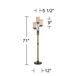 Franklin Iron Works Astoria Rustic Farmhouse Floor Lamp 71" Tall Bronze Faux Wood 3 Light Tree Tea Alabaster Glass For Living Room Bedroom Office Home -Online Home Decoration GUEST fa6d01fb 0c45 4860 8139 deae7a5cec04