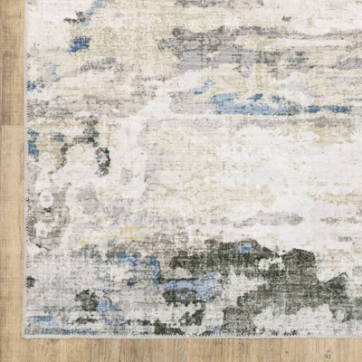 Micah Washable Distressed Abstract Indoor Area Rug Gray/Blue - Captiv8e Designs 9 Micah Washable Distressed Abstract Indoor Area Rug Gray/Blue - Captiv8e Designs - Image 7
