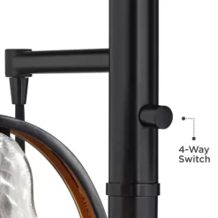 Uttermost Modern Industrial Floor Lamp 73 1/2" Tall Matte Black 3-Light Marbleized Glass Drop Shade For Living Room Reading Family Bedroom Office Home -Online Home Decoration GUEST fbb6c37a fbc4 4d01 872a 385c641bf564