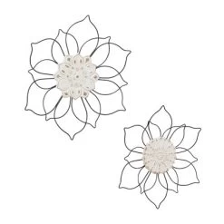 Set Of 2 Metal Floral Wall Decors Black - Olivia & May -Online Home Decoration GUEST fbba17ca ffe5 4096 9ca9 5e11405e7adf