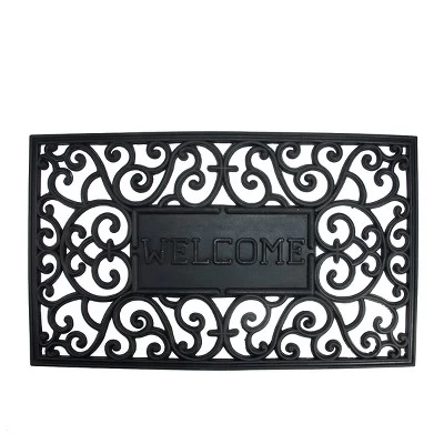 Northlight Black Scroll "Welcome" Door Mat 18" X 30" 3 Northlight Black Scroll "Welcome" Door Mat 18" X 30"