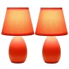 9.45" 2pk Petite Ceramic Oblong Bedside Table Desk Lamps With Matching Tapered Drum Shade Orange - Creekwood Home -Online Home Decoration GUEST fd74e5d0 df6d 4a53 89d4 2bdd24038536