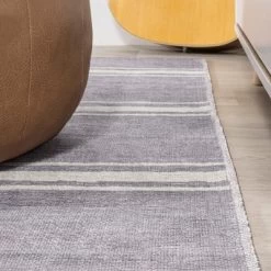 Bande Distressed Ticking Stripe Machine-Washable Area Rug - JONATHAN Y -Online Home Decoration GUEST fda06c3f f32f 462e a086 b3a3f12b27a1