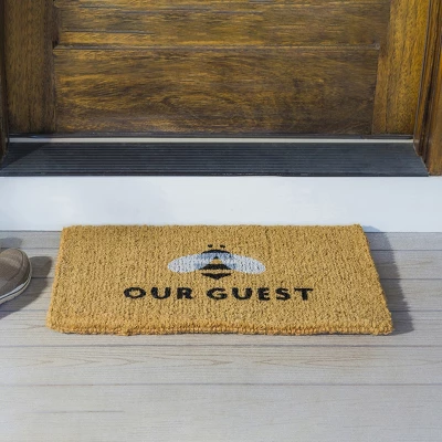 Evergreen Bee Our Guest Woven Back Indoor Outdoor Natural Coir Doormat 1'6"x2'6" Multicolored 7 Evergreen Bee Our Guest Woven Back Indoor Outdoor Natural Coir Doormat 1'6"x2'6" Multicolored - Image 5
