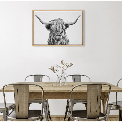23" X 33" Sylvie Highland Cow II Framed Canvas By Simon Te Of Tai Prints Natural - Kate & Laurel All Things Decor 6 23" X 33" Sylvie Highland Cow II Framed Canvas By Simon Te Of Tai Prints Natural - Kate & Laurel All Things Decor - Image 4